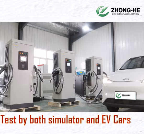 60kw 80kw 100kw 120kw 160kw 200kw Estación de carga con cargador EV de doble pistola CCS1 CCS2 Chademo GB/T Tipos de salida 150