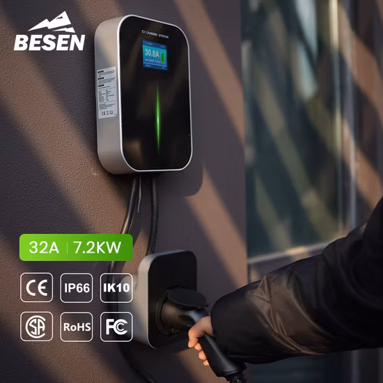 Estación de carga rápida Wallbox EV para coche eléctrico de 7,2 kw con toma tipo 2